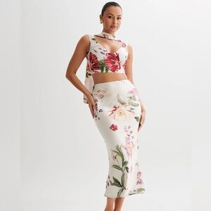 Meshki Satin Skirt Set